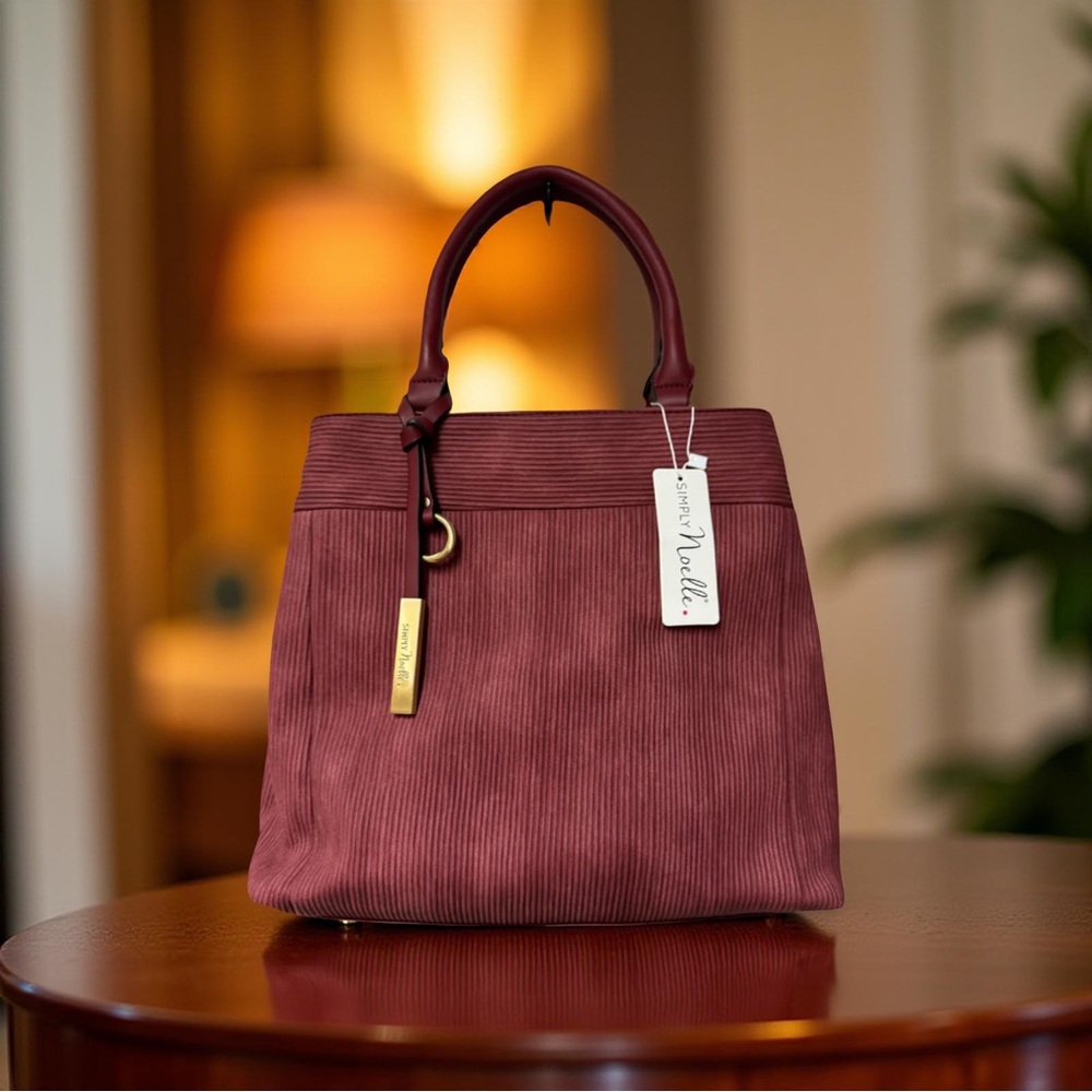 Simply Noelle Red Tote Bag with Textured Design